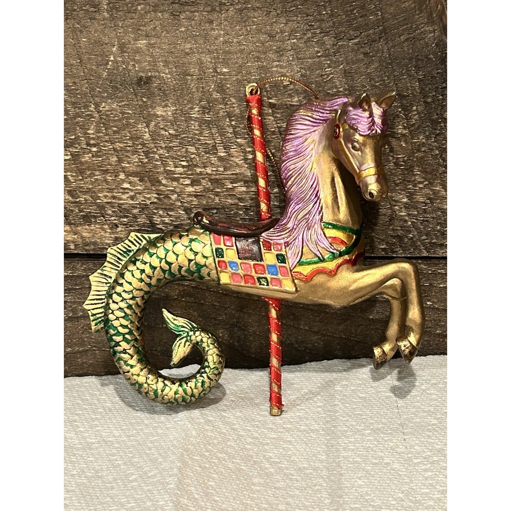 Kurt Adler Smithsonian Collection Carousel Seahorse Ornament‎